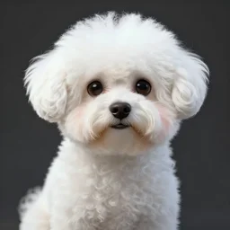 an adorable white dog with African-American hair, concept art, digital art, well detailed, high definition