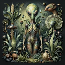 hyper - detailed matte illustration of alien botany by tuco amalfi and iris van herpen based on art forms in nature by zaha hadid, zdzisław beksinski and alphonse mucha