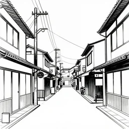 a 1 9 9 0 japanese street, line drawing, no - shadow, black and white, by makoto shinkai takashi takeuchi studio ghibli, akihiko yoshida