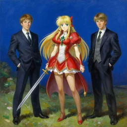 Richard Schmid and Jeremy Lipking and antonio rotta, full length painting of female red mage from Final Fantasy