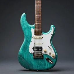 award winning photograph of an electric guitar shaped as a bird of paradise, teal colors, 3 d hyperrealistic 8 k image style, detailed render, stunning studio photograph with dramatic lighting, depth of field