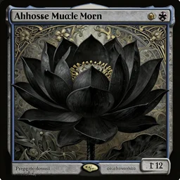 a beautiful and hyperdetailed illustration of a black lotus, in the style of magic the gathering!!!! 8 k, volumetric lighting, cell shaded, intricate detail, octane render, art by alphonse mucha and greg rutkowski