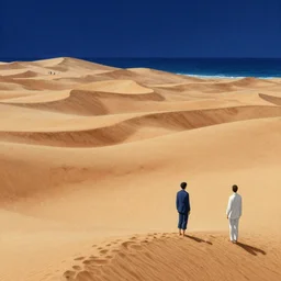 highly detailed illustration of a place where sand dunes and the ocean meet at night by nico delort, moebius, oliver vernon, joseph moncada, damon soule, manabu ikeda, 4 k resolution
