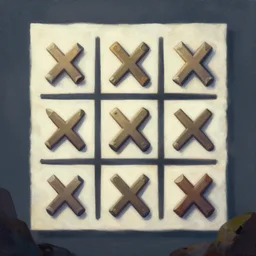 a stylized painting of tic - tac - toe, by rutkowski and legends of runeterra, featured on artstation