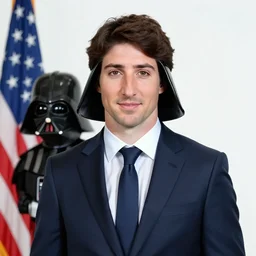 a portait of justin trudeau or darth vader