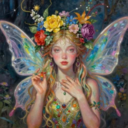 colorful and Festive Captivating Fairy portrait, atmospheric lighting, painted, intricate, highly detailed by Charlie Bowater