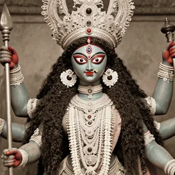 portrait of Hindu Goddess Kali, ww1 photo, grainy, high detail, high resolution,