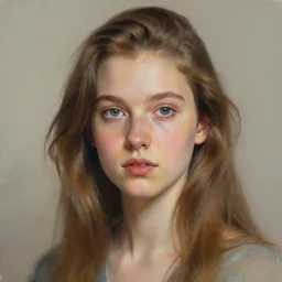 portrait of a caucasian girl, art by brooks kim