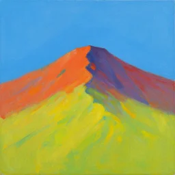 a lonely mountain, vibrant colors, painting
