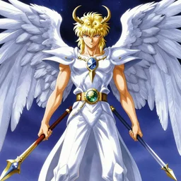 Archangel Lucifer in the style of Yoshitaka Amano