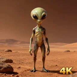 an alien found in mars, 4k