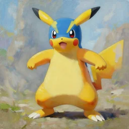 geodude pokemon, oil painting