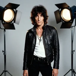 If Jim Morrison of the doors was born Female, photographed in the Style of Annie Leibovitz, studio lighting,