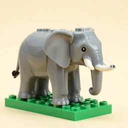 a photograph of an elephant stepping on a lego
