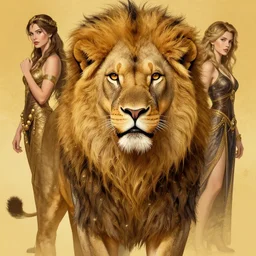 highly detailed portrait of a majestic lioness queen depicted as a beautiful woman. d & d, art by anton pieck and greg rutkowski and magali villeneuve. trending on artstation, intricate details, energetic composition, golden ratio, concept art, illustration, elegant art
