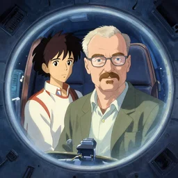 walter white inside a spaceship, art by makoto shinkai and alan bean, yukito kishiro