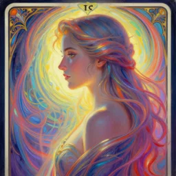 side portrait, imogen poots paladin, gloomhaven, d & d, soft, smooth, luminescent oil painting, art nouveau tarot, radiant backlit glow, ripples, swirly vibrant color lines, neo - gothic, gaudy colors, aesthetic octane render, 8 k, by victo ngai, kilian eng, ilya kuvshinov, cushart krent