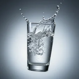 free fall glass of water