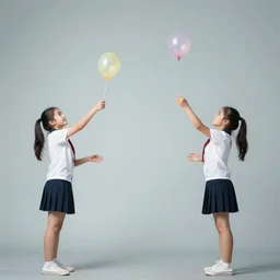 editorial photo of two girls throwing water balloons at each other, long exposure, 15mm sigma, kodachrome
