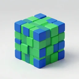 blue green cube