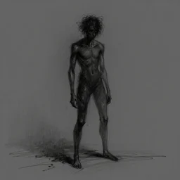 really cool sketchy human alone, chaotic and darker than dark, trending on artstation