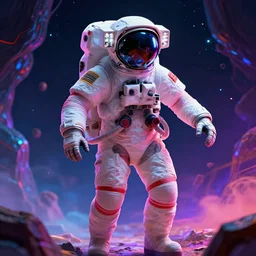 digital art artwork of an astronaut entering Valhalla by H. R. Giger, trending on artstation, Unreal Engine 5, 8K, colorful, neon colors