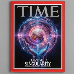 TIME magazine cover, the coming AI singularity, by Alex Grey, 8k