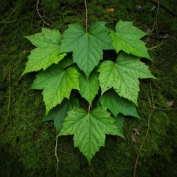 leaves, vines, moss, foliage face, concept art
