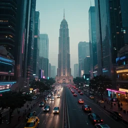 new delhi but set in the future, futuristic, cyberpunk, blade runner