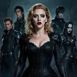 a fancy portrait of a Scarlett Johansson as horrific lady death by Greg Rutkowski, Sung Choi, Mitchell Mohrhauser, Maciej Kuciara, Johnson Ting, Maxim Verehin, Peter Konig, final fantasy , mythical, 8k photorealistic, cinematic lighting, HD, high details, atmospheric,