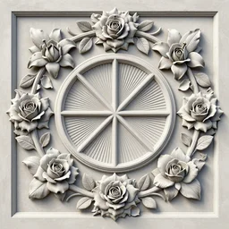 beautiful decorative classical ornamental door emblem, fibonacci rhythms, roses, lilies, rose petals, acanthus, highly detailed etching, gemini, bilaterally symmetrical, small medium and large elements, rendered in octane, 3 d render