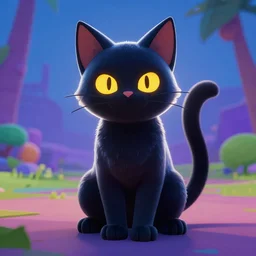 avatar of a backlight black cat in the style of fortnite