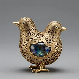hollow filigree bird - shaped statue, with a gemstone inside it, detailed 8 k, award - winning photography