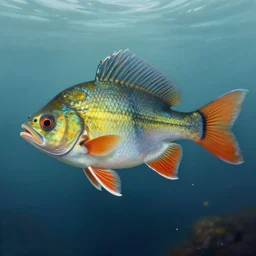 a beautiful detailed surreal fish, hiperrealism by ellen jewett