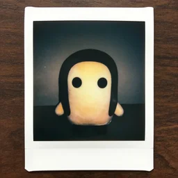 Polaroid photo of Rika furude fumo plush in the backrooms