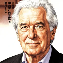 manga portrait of older white new zealand man craig aeon macdonald by mengo yokoyari.