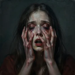 A beautiful yet horrifying painting symbolizing the fear of live I have, highly detailed, cinematic, foto realistic, establishing shot, digital art.