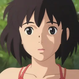 close - up, accurately shaped face, volumetric light, bikini. by takashi takeuchi, yoshiyuki sadamoto, amagaitaro, makoto shinkai, krenz cushart, asao urata, pixiv. 9 0 s