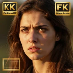 close up of brunette angry girl.attractive ! Asthetics ! Art by William-Adolphe Bouguereau. During golden hour. Extremely detailed. Beautiful. 4K. Award winning.