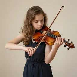 a girl playing the violin by lulu dubreuil