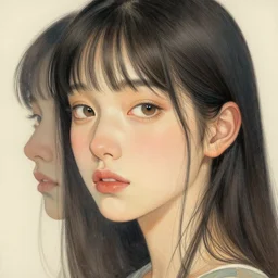 detailed portrait of a woman by noriyoshi ohrai & wlop, trending on artstation