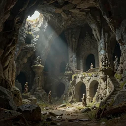 ancient abandoned dwarven mine by syd mead, frank frazetta, ken kelly, simon bisley, richard corben, william - adolphe bouguereau