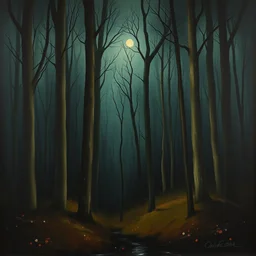 in the dark woods, painting by elisabeth von eicken