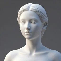 pastel, anatomical white statue, 3 d render of a cyborg woman's face and shoulders by audrey kawasaki, moebius, unreal engine, volumetric lighting, fine features, elegant - n 4