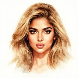 a watercolor headshot portrait of priyanka chopra as a beautiful anime girl with blonde hair by 小北, 阿荣, digital art, trending on pixiv, trending on artstation,