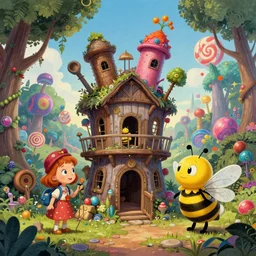photo of old mine whimsical fairy wonderland vibrant colors candyland wonderland by artgerm and greg rutkowski and magali villeneuv art beeple, by thomas kinkade hearstone league of legends dofus beatrix potter