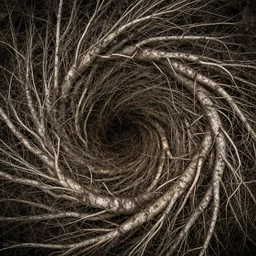 roots winding in a circle