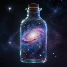 a galaxy inside a bottle made of stars, space, nebulas stars Dmt Psychedelic cosmos, cosmic, Hallucination, night sky; 8k, artstation, unreal engine, octane render, hdr, surrealistic, hyperrealism, glow, photorealistic, volumetric lighting, Dreamy, dynamic, mystical