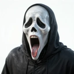 crisp quality and light reflections, photorealistic portrait, studio lighting, still photo of scream, bright studio setting, highly detailed, unreal engine 5 quality render