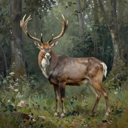 a faun in a forest, painted by craig mullins
